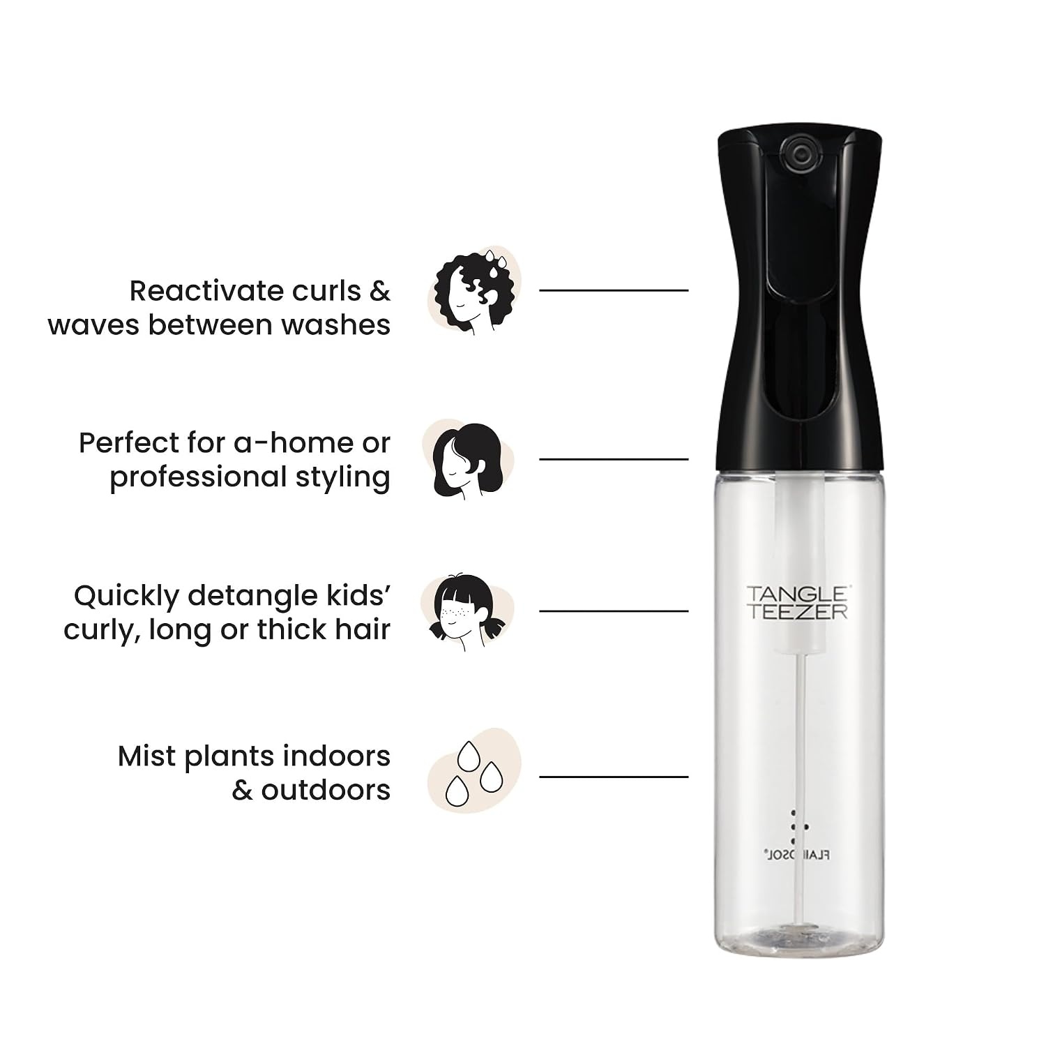 image:imageTANGLE TEEZER TravelSize Fine Mist Spray Bottle 61 oz Millennial PinkBlack
