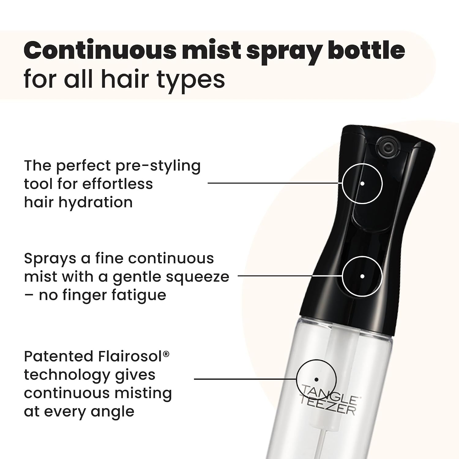 image:imageTANGLE TEEZER TravelSize Fine Mist Spray Bottle 61 oz Millennial PinkBlack