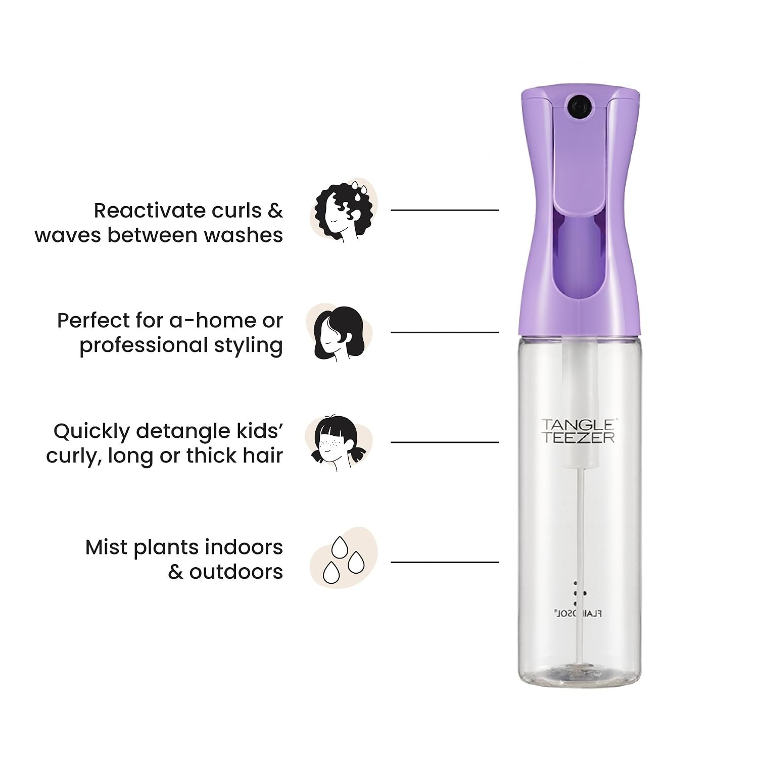 image:imageTANGLE TEEZER TravelSize Fine Mist Spray Bottle 61 oz Millennial PinkLilac