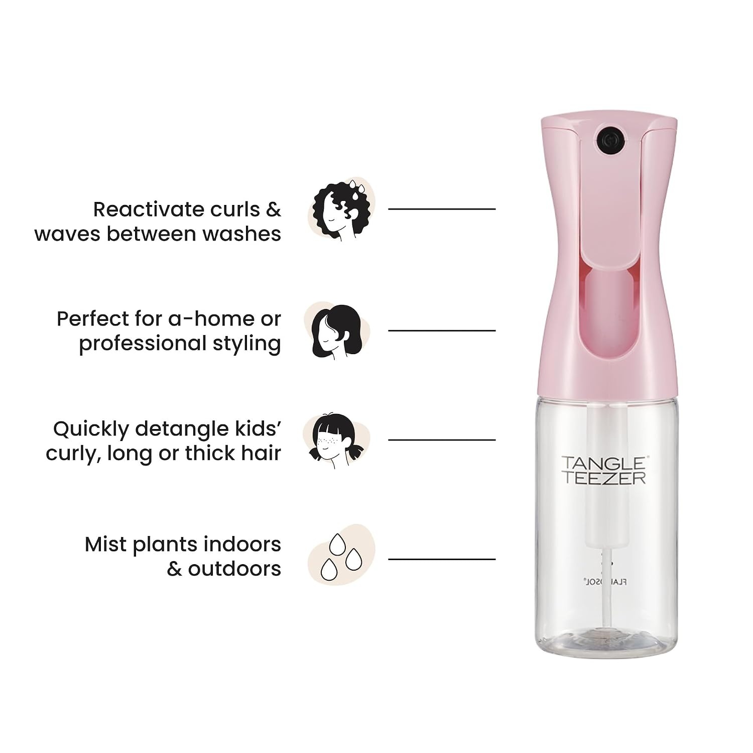 image:imageTANGLE TEEZER TravelSize Fine Mist Spray Bottle 61 oz Millennial PinkMillennial Pink