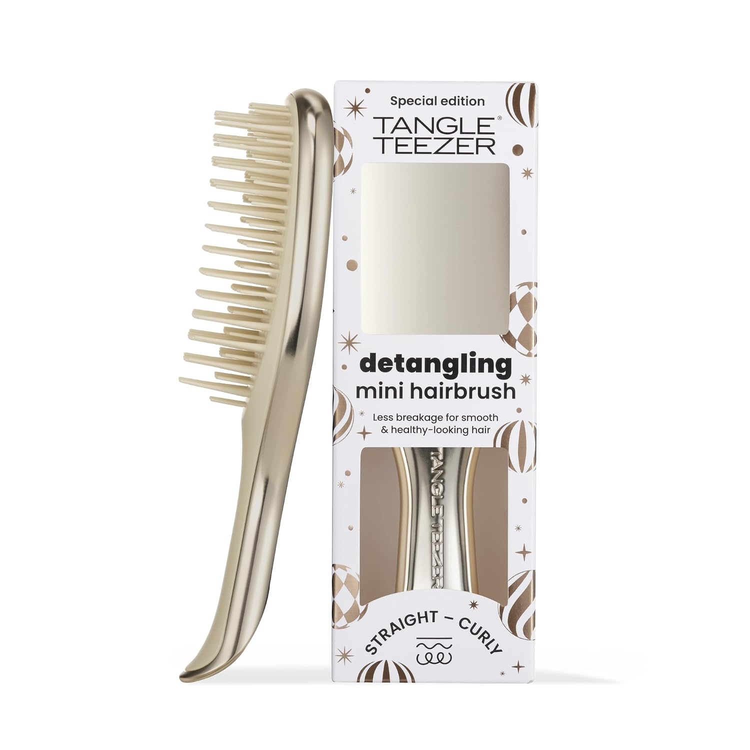 image:imageTangle Teezer Chrome Ultimate Detangler Brush Straight to Curly GoldChampagne Gold