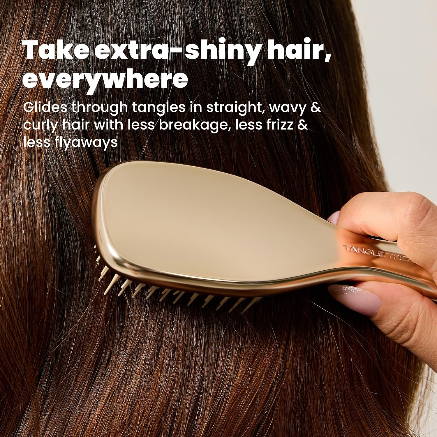 image:imageTangle Teezer Chrome Ultimate Detangler Brush Straight to Curly GoldChampagne Gold