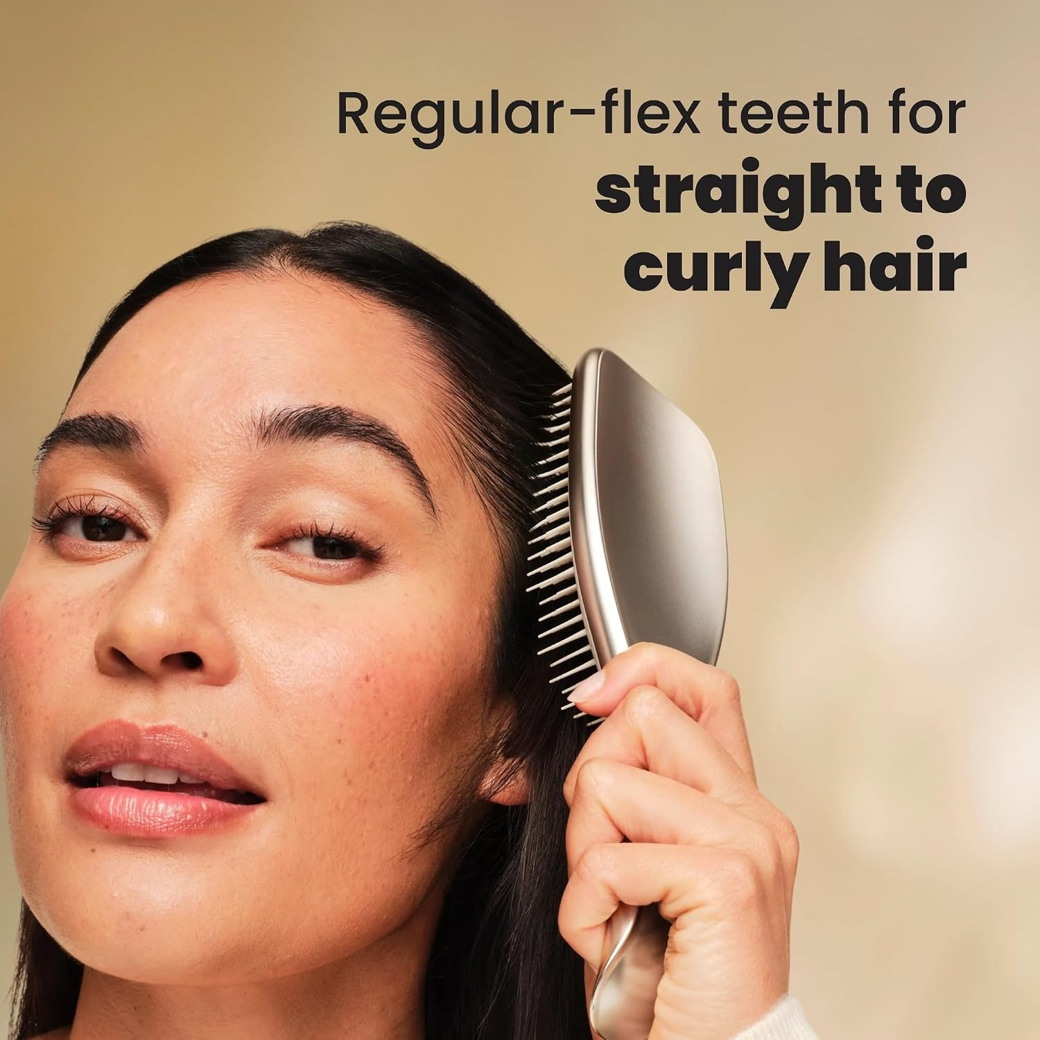 image:imageTangle Teezer Chrome Ultimate Detangler Brush Straight to Curly GoldChampagne Gold