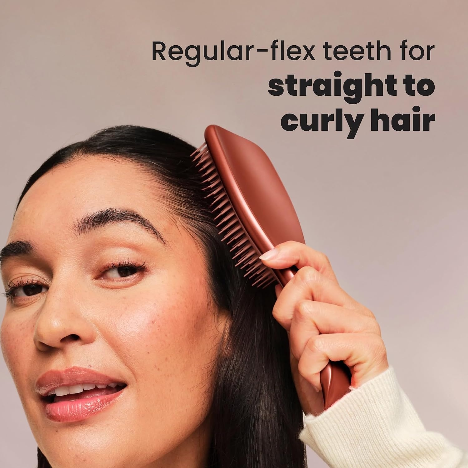 image:imageTangle Teezer Chrome Ultimate Detangler Brush Straight to Curly GoldChocolate Bronze