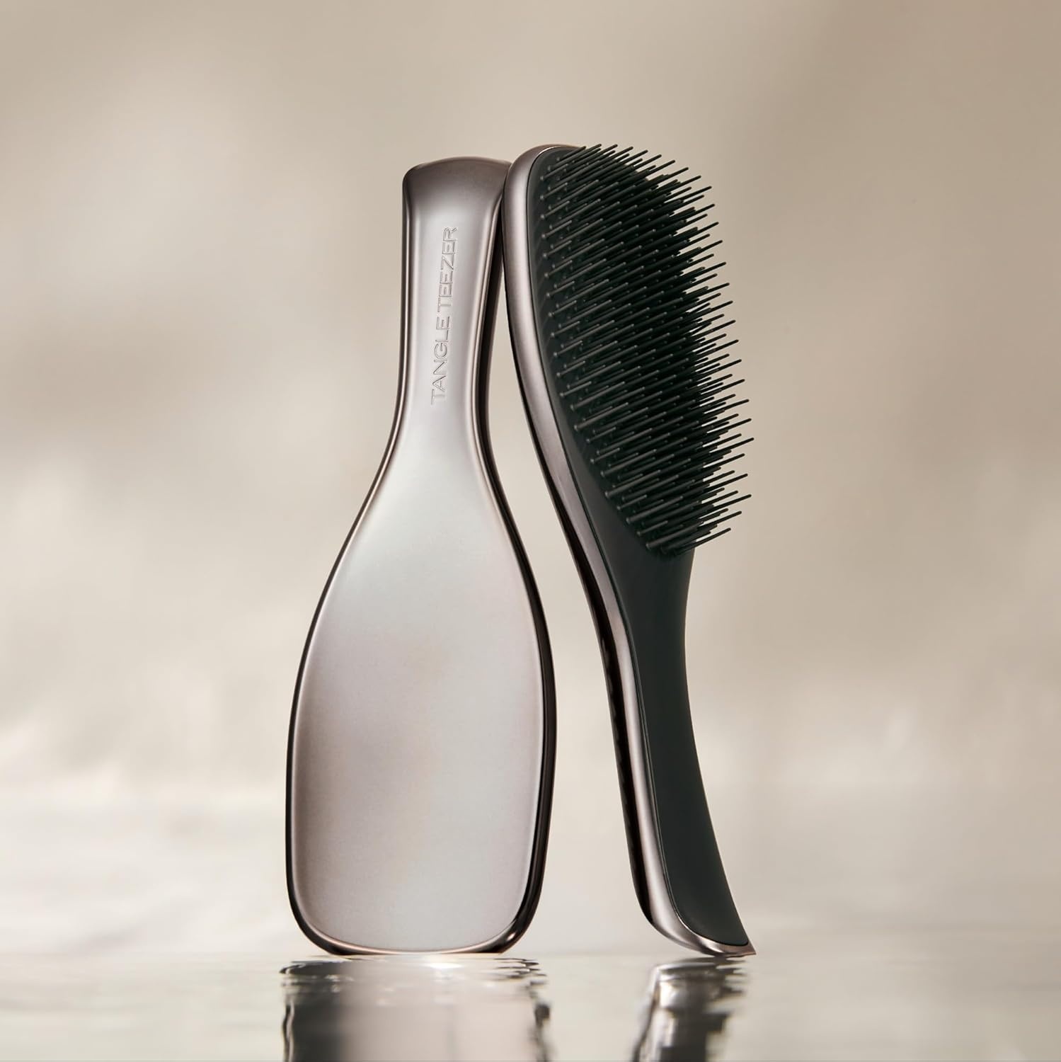image:imageTangle Teezer Chrome Ultimate Detangler Brush Straight to Curly GoldGunmetal Silver