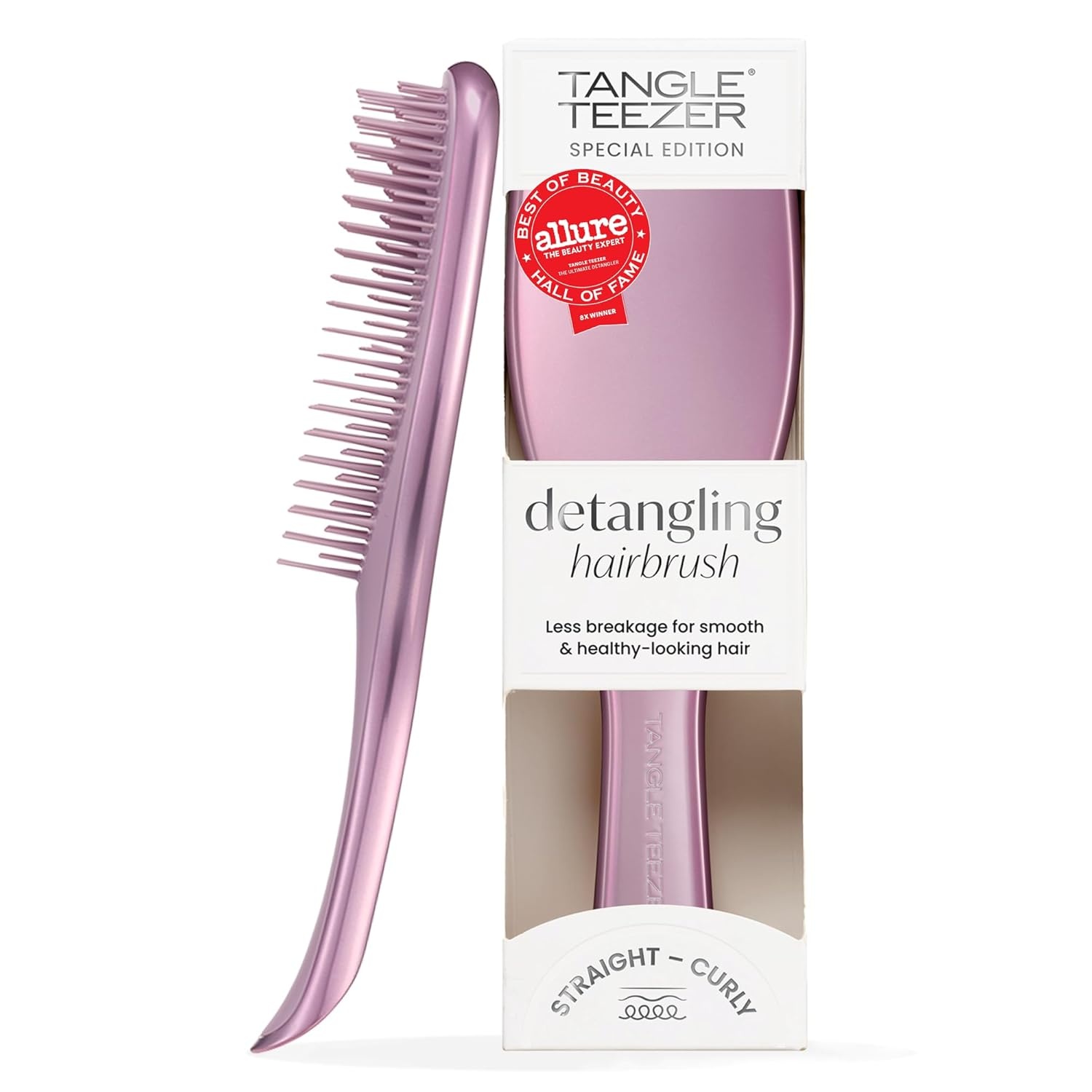 image:imageTangle Teezer Chrome Ultimate Detangler Brush Straight to Curly GoldMauve