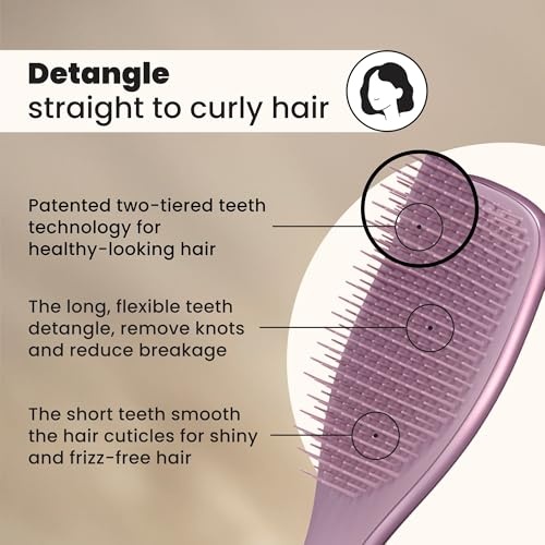 image:imageTangle Teezer Chrome Ultimate Detangler Brush Straight to Curly GoldMauve