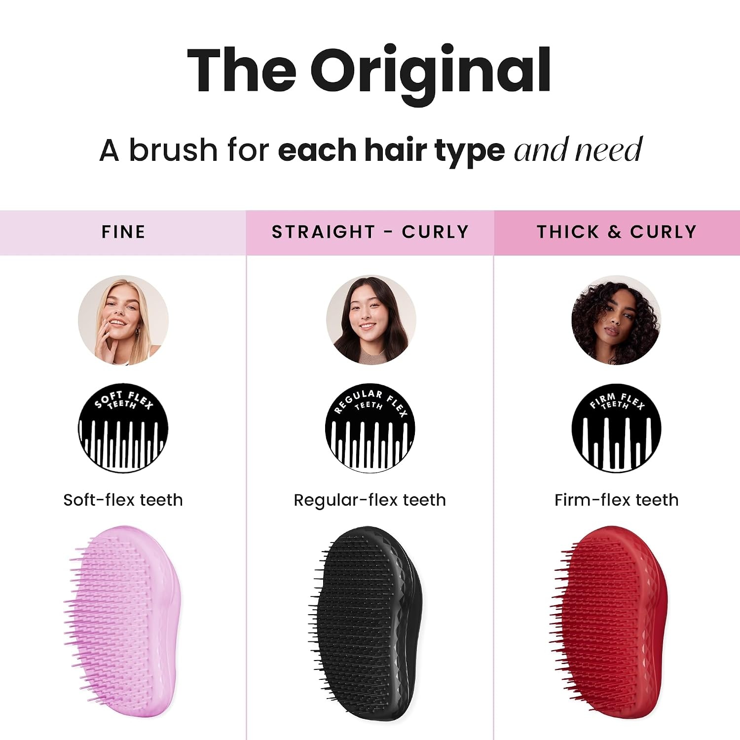 image:imageTangle Teezer Original Detangler Mini Hair Brush Millennial PinkBlack