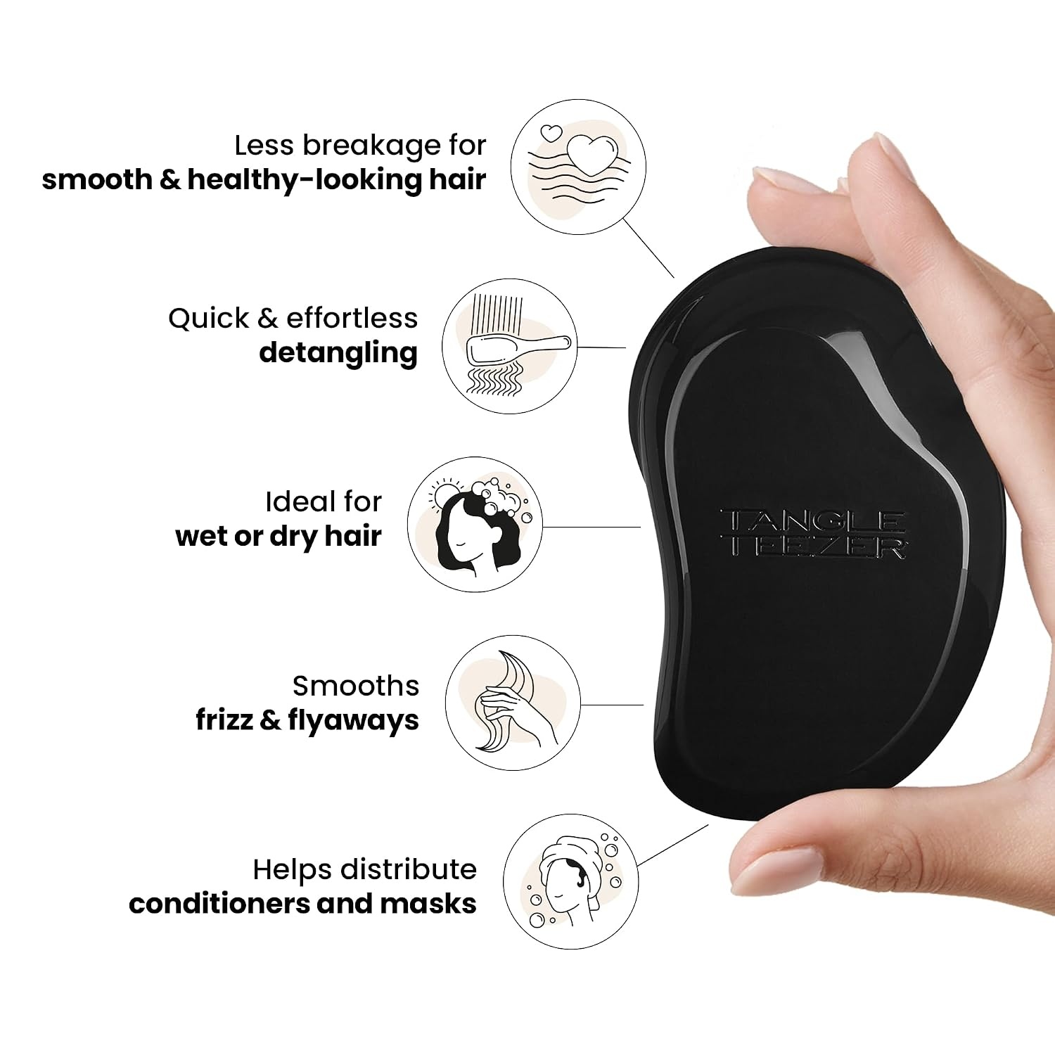 image:imageTangle Teezer Original Detangler Mini Hair Brush Millennial PinkBlack