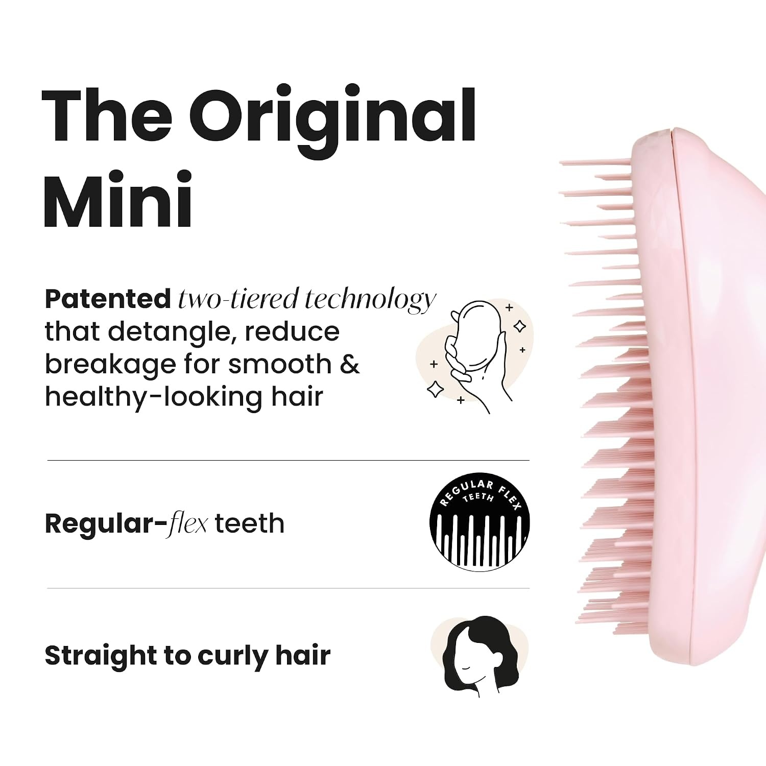 image:imageTangle Teezer Original Detangler Mini Hair Brush Millennial PinkMillennial Pink