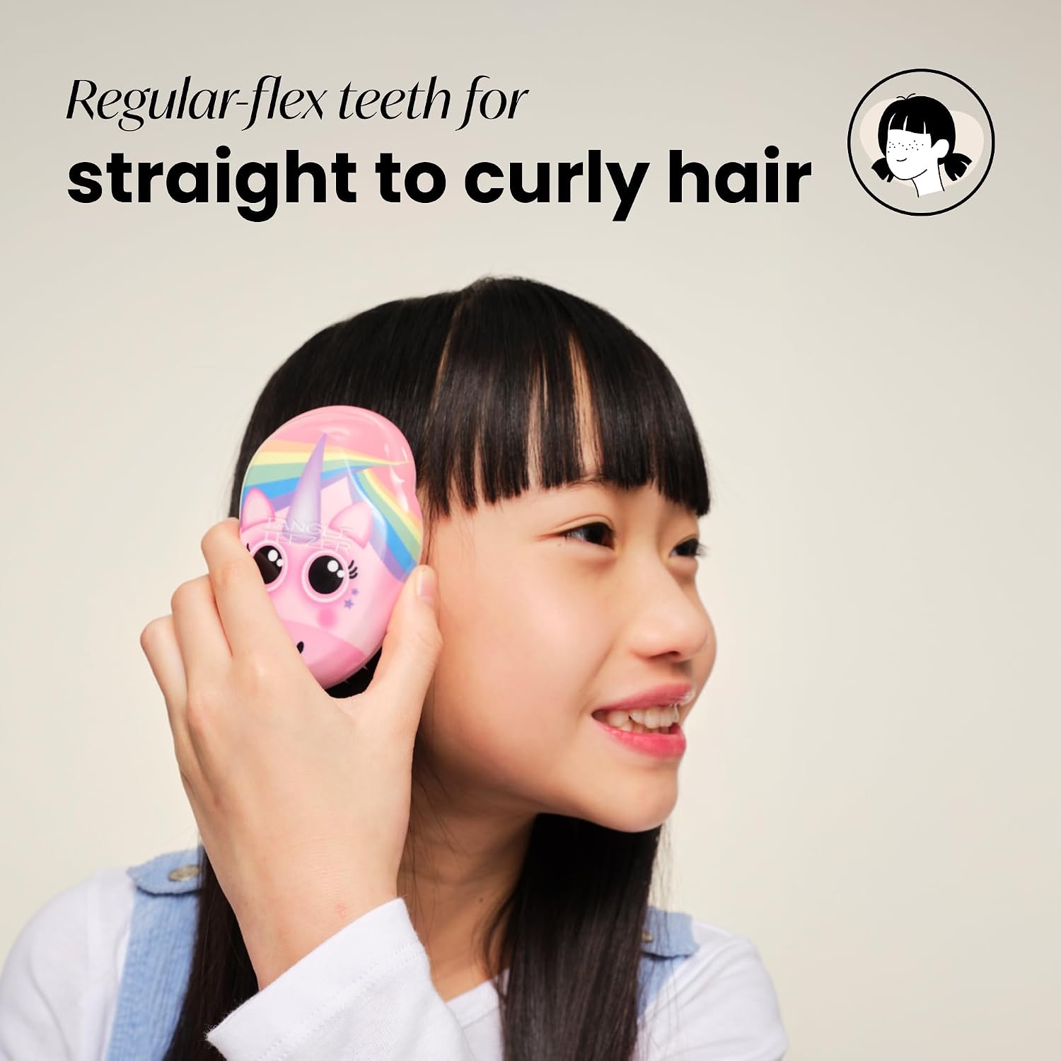 image:imageTangle Teezer Original Detangler Mini Hair Brush Millennial PinkRainbow The Unicorn