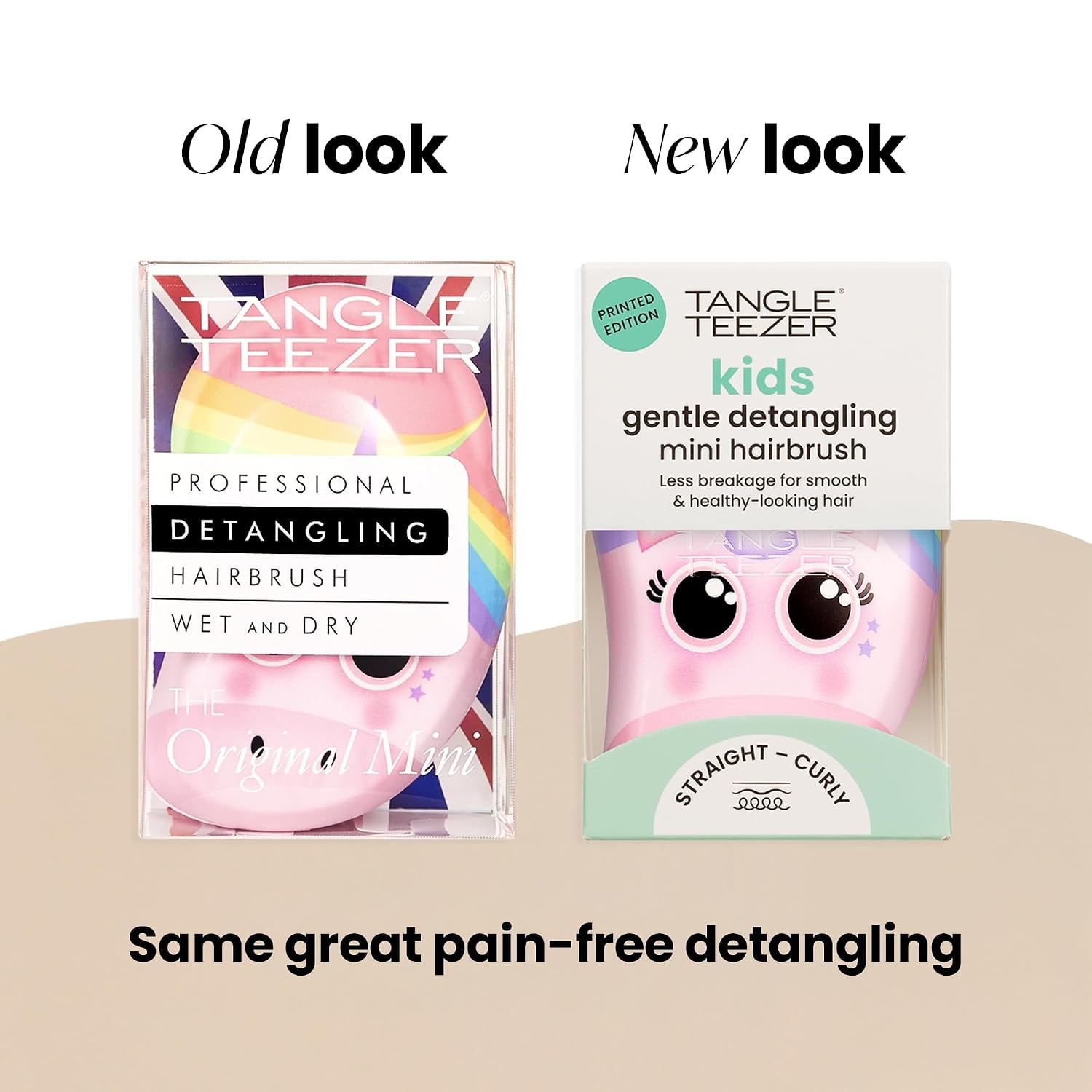 image:imageTangle Teezer Original Detangler Mini Hair Brush Millennial PinkRainbow The Unicorn