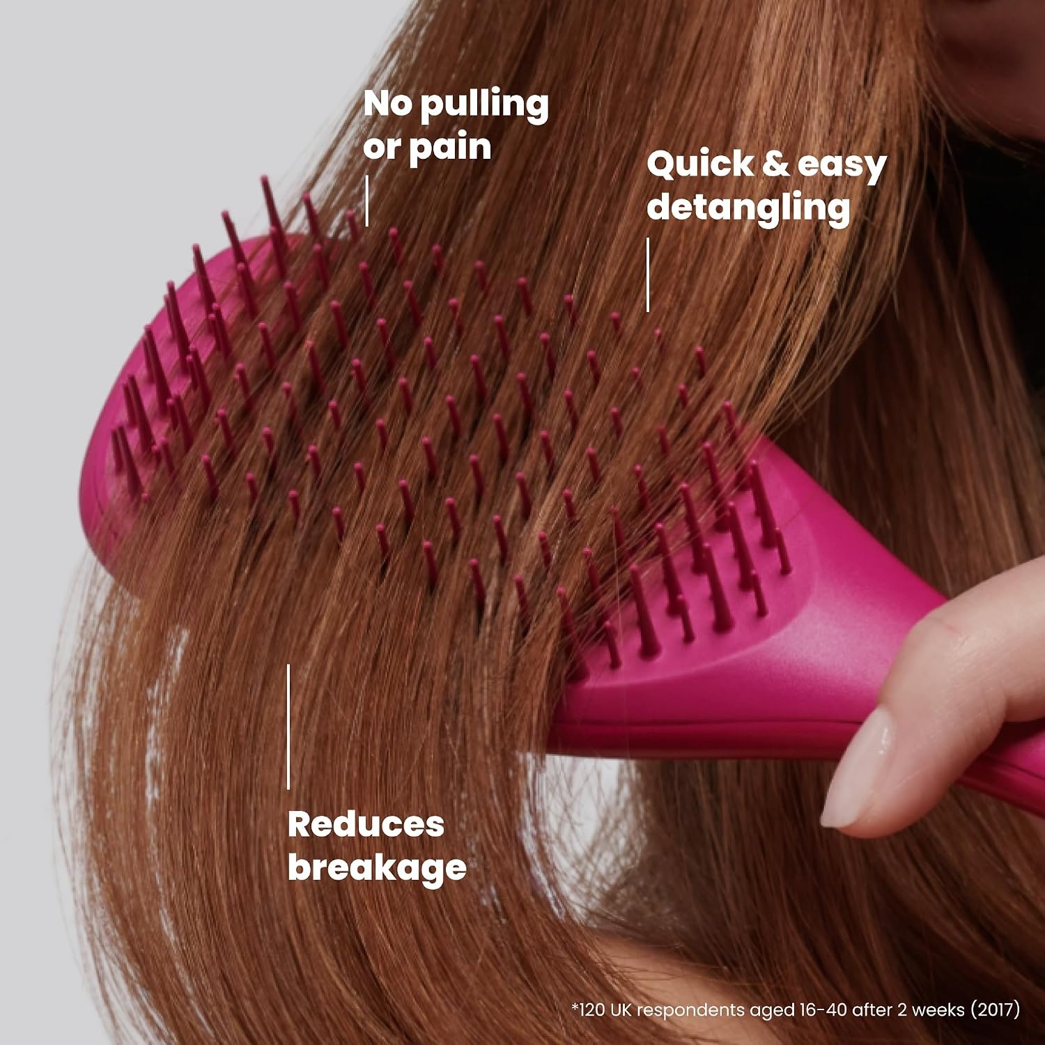 image:imageTangle Teezer Ultimate Detangler Mini Hair Brush Digital LavenderElectric Raspberry