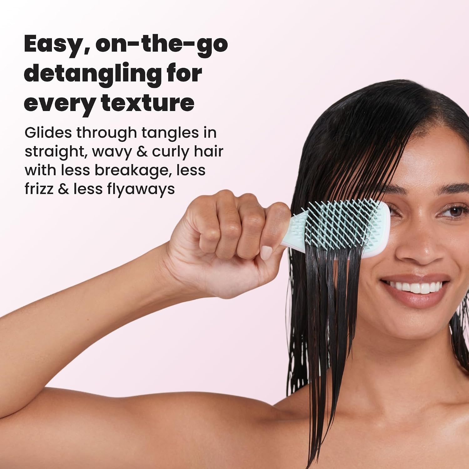 image:imageTangle Teezer Ultimate Detangler Mini Hair Brush Digital LavenderMarshmallow Pink Mint