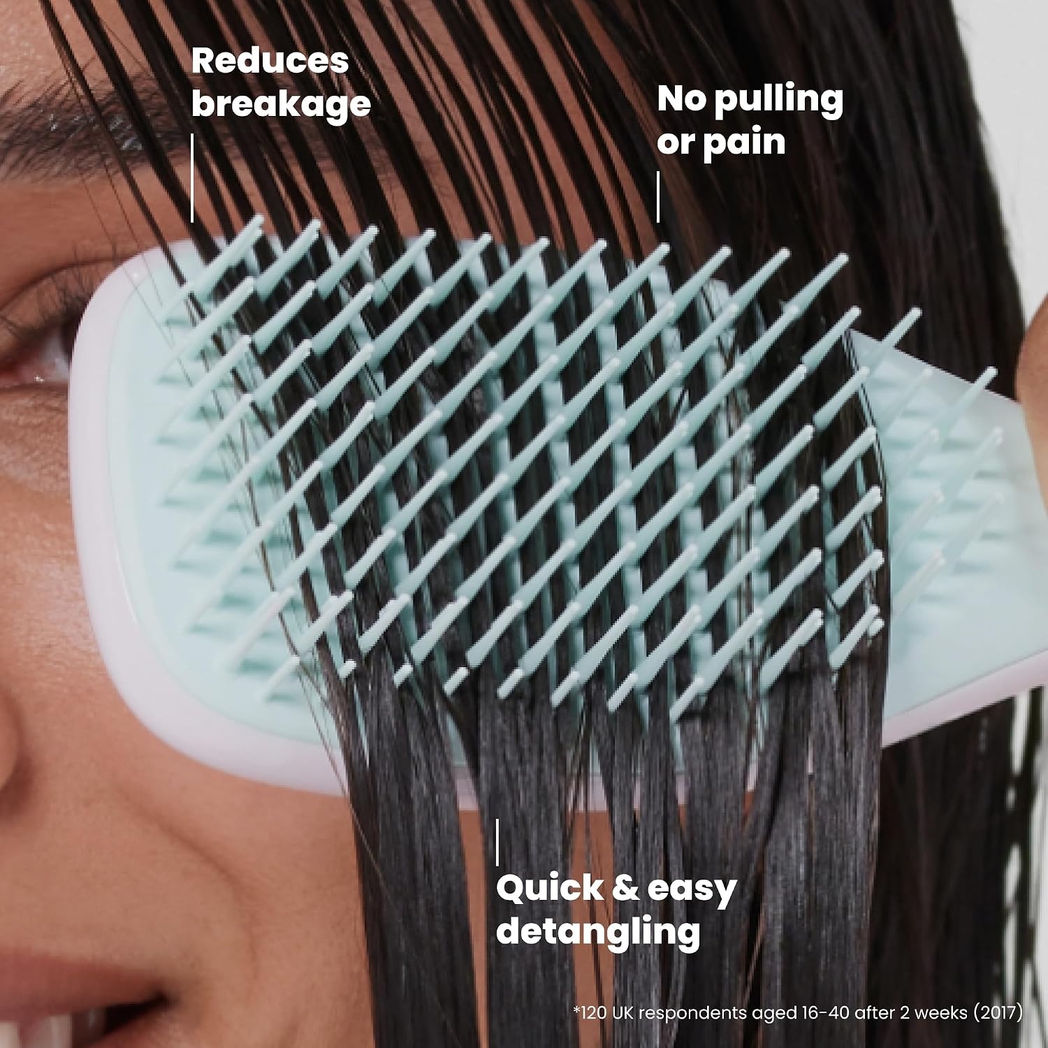 image:imageTangle Teezer Ultimate Detangler Mini Hair Brush Digital LavenderMarshmallow Pink Mint