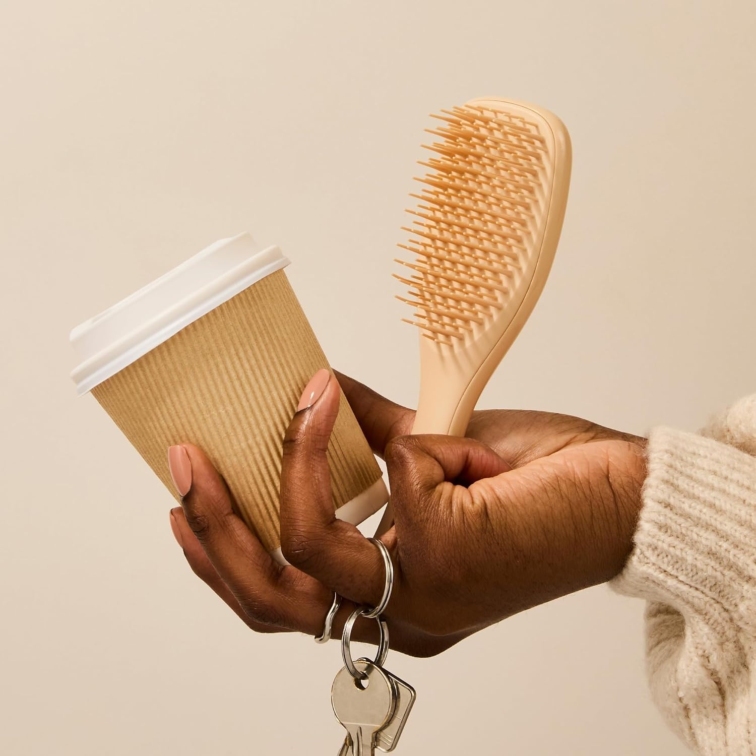 image:imageTangle Teezer Ultimate Detangler Mini Hair Brush Digital LavenderOat Cream