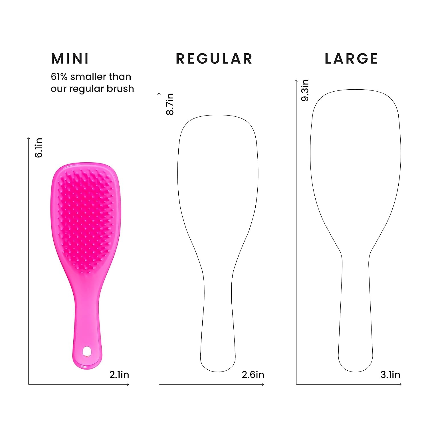 image:imageTangle Teezer Ultimate Detangler Mini Hair Brush Digital LavenderRunway Pink