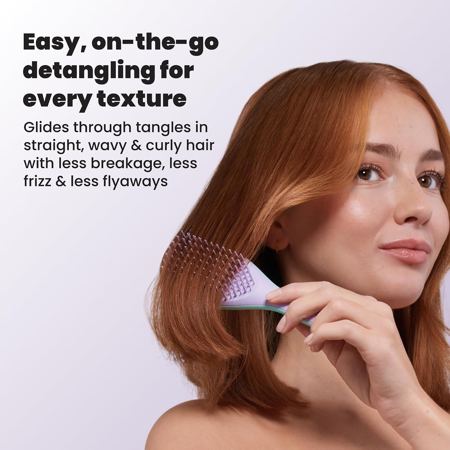 image:imageTangle Teezer Ultimate Detangler Mini Hair Brush Digital LavenderWisteria Leaf
