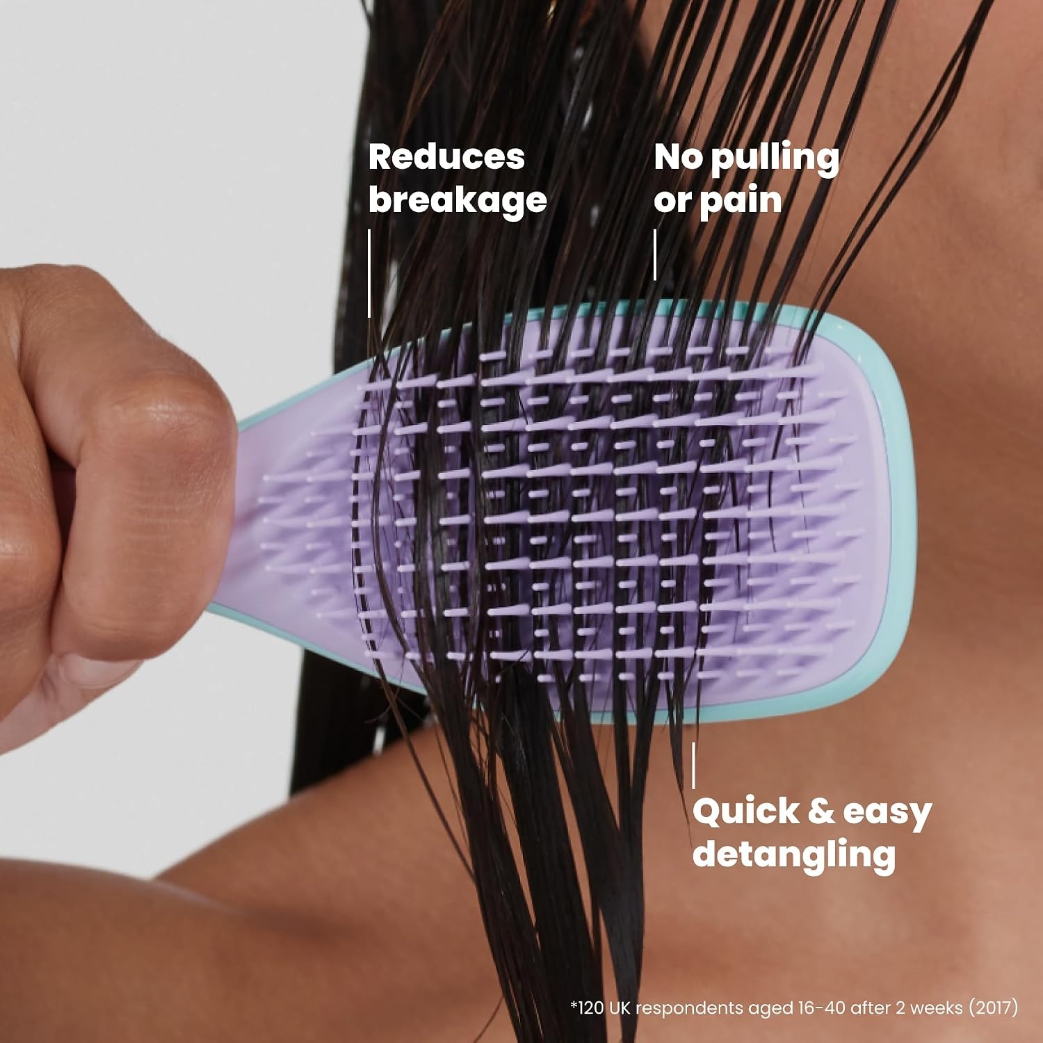 image:imageTangle Teezer Ultimate Detangler Mini Hair Brush Digital LavenderWisteria Leaf