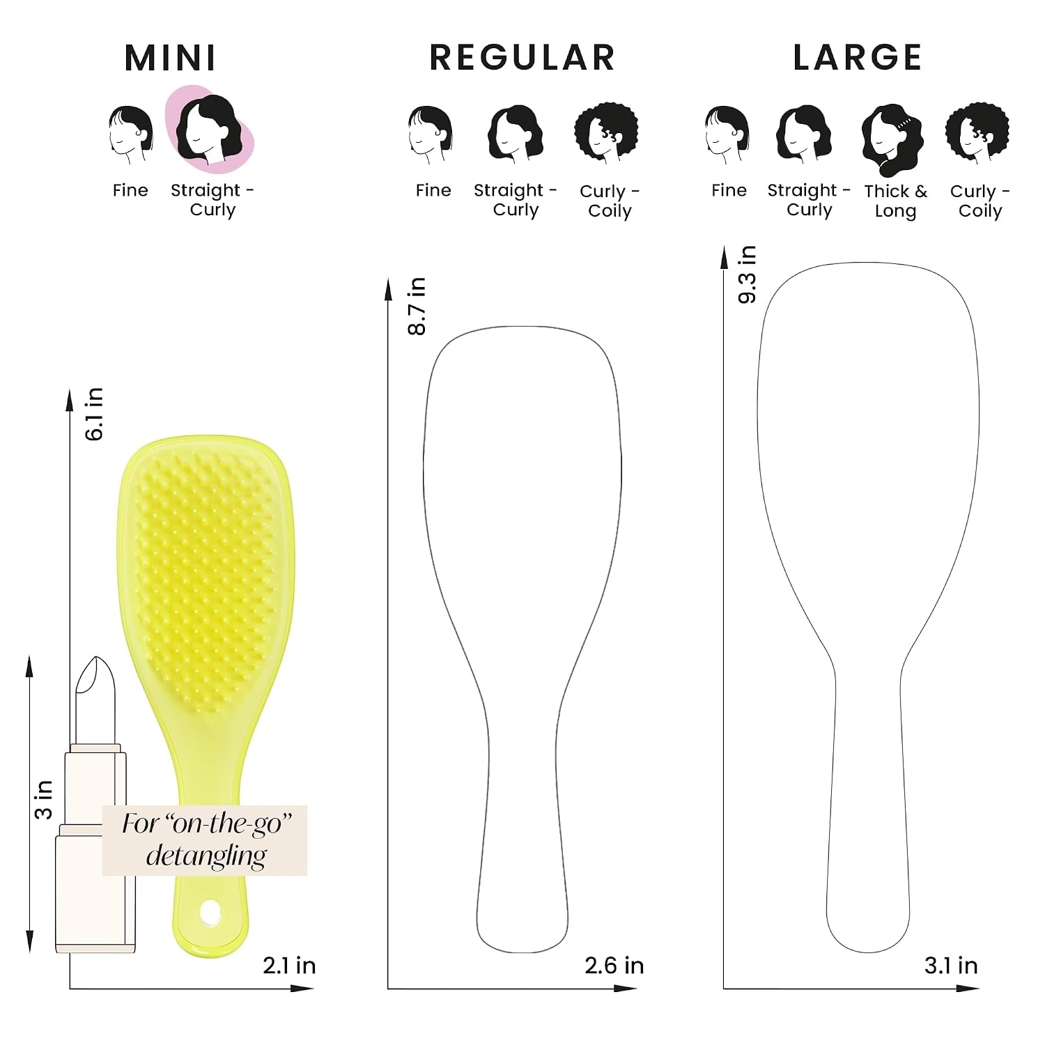 image:imageTangle Teezer Ultimate Detangler Mini Hair Brush Hyper Yellow