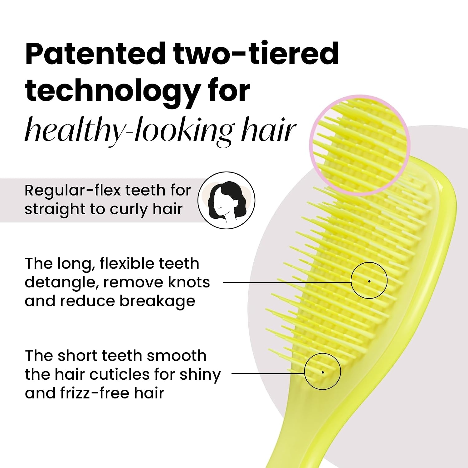 image:imageTangle Teezer Ultimate Detangler Mini Hair Brush Hyper Yellow