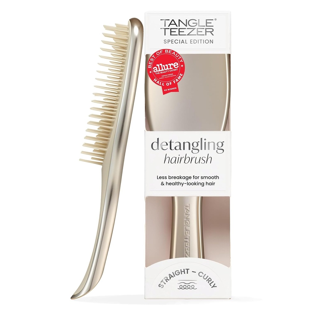 image:imageTangle Teezer Chrome Ultimate Detangler Brush Straight to Curly GoldChampagne Gold