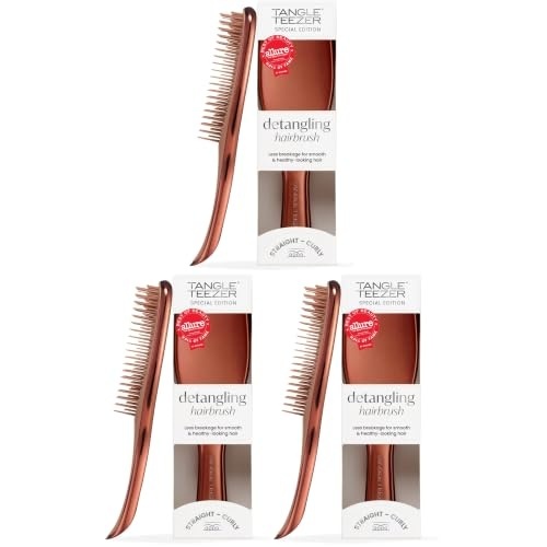 image:imageTangle Teezer Chrome Ultimate Detangler Brush Straight to Curly GoldChocolate Bronze