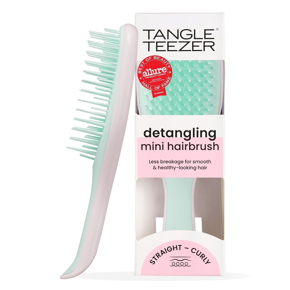 image:imageTangle Teezer Ultimate Detangler Mini Hair Brush Digital LavenderMarshmallow Pink Mint