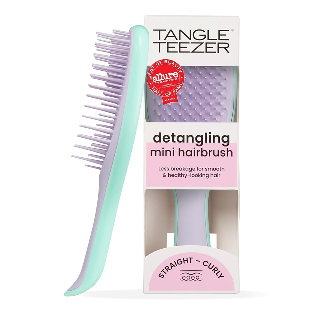 image:imageTangle Teezer Ultimate Detangler Mini Hair Brush Digital LavenderWisteria Leaf