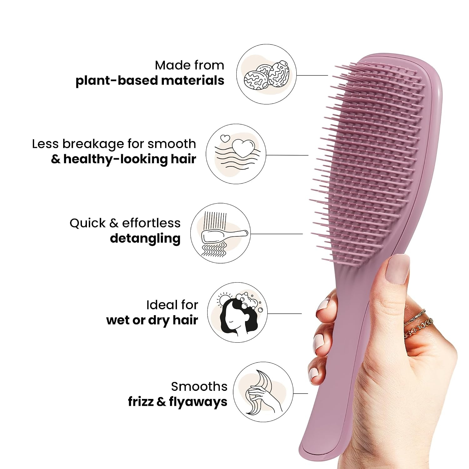 image:imageTangle Teezer PlantBased Ultimate Detangler Brush All Hair Types OrangeEarthy Purple