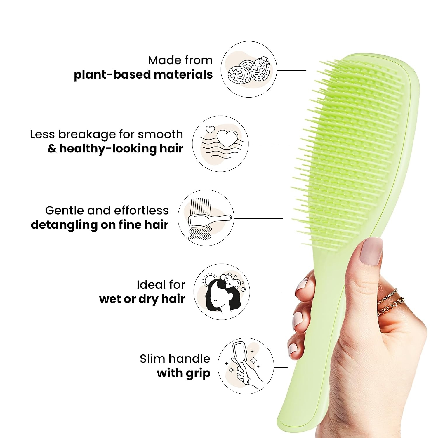image:imageTangle Teezer PlantBased Ultimate Detangler Brush All Hair Types OrangeMatcha Green