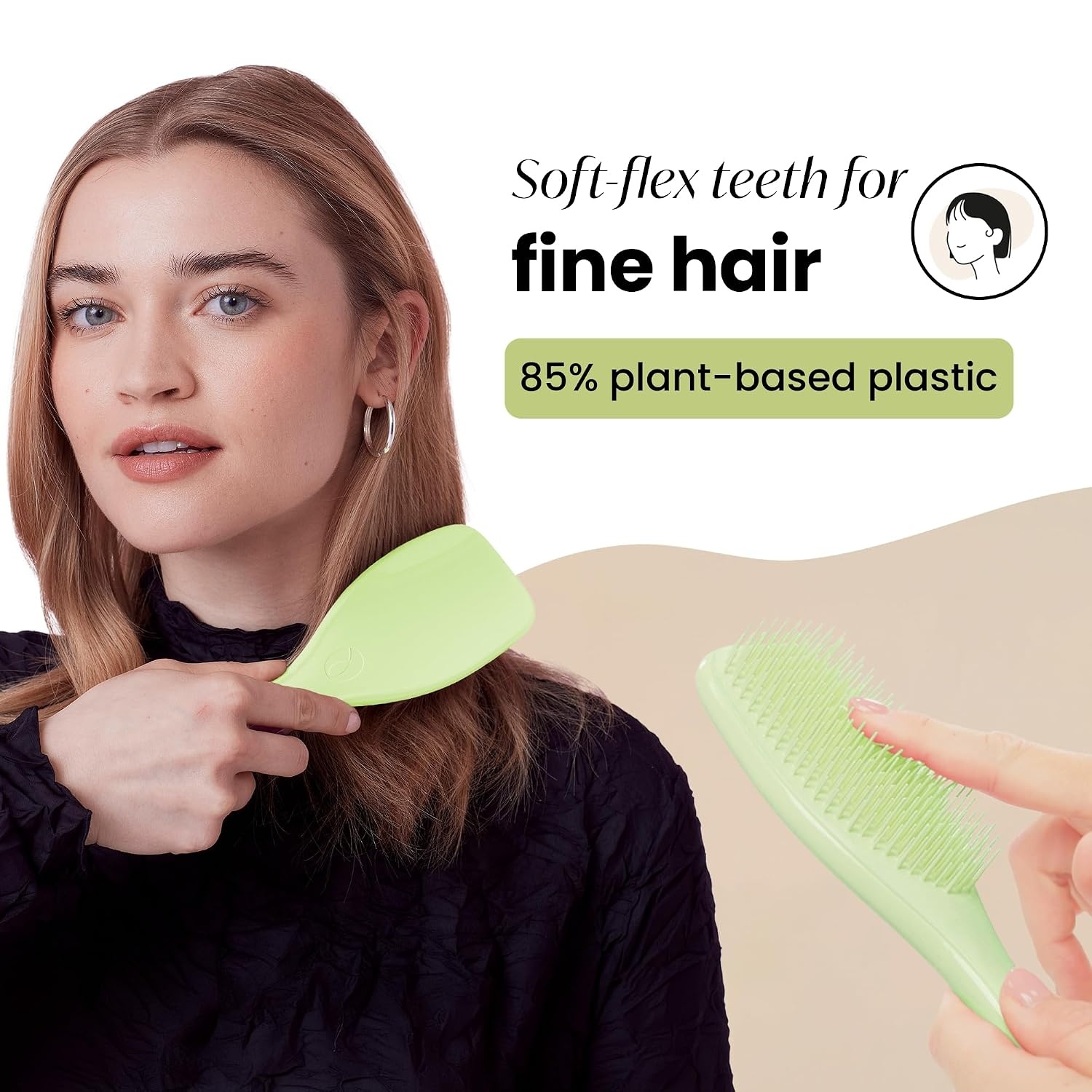 image:imageTangle Teezer PlantBased Ultimate Detangler Brush All Hair Types OrangeMatcha Green
