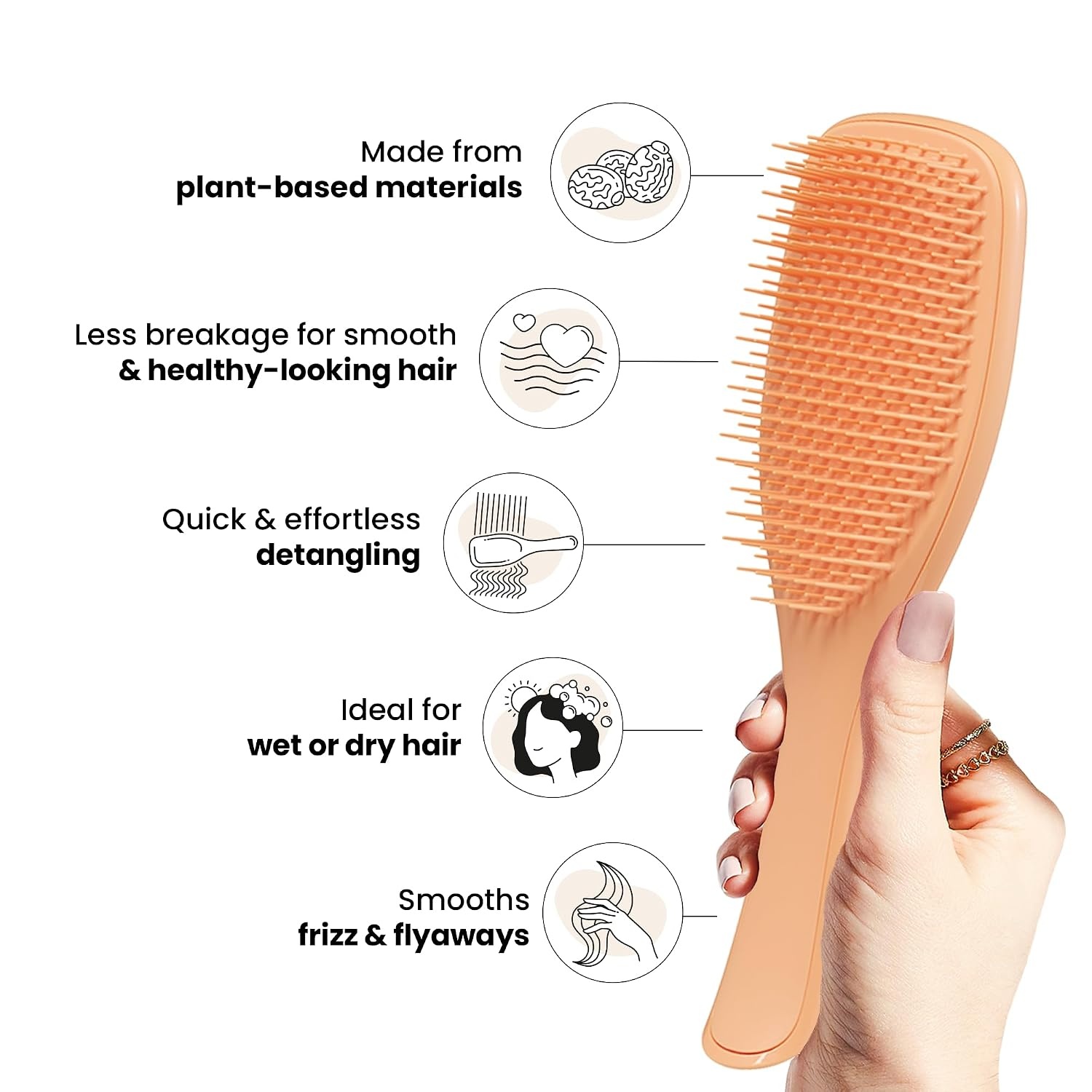 image:imageTangle Teezer PlantBased Ultimate Detangler Brush All Hair Types OrangeOrange