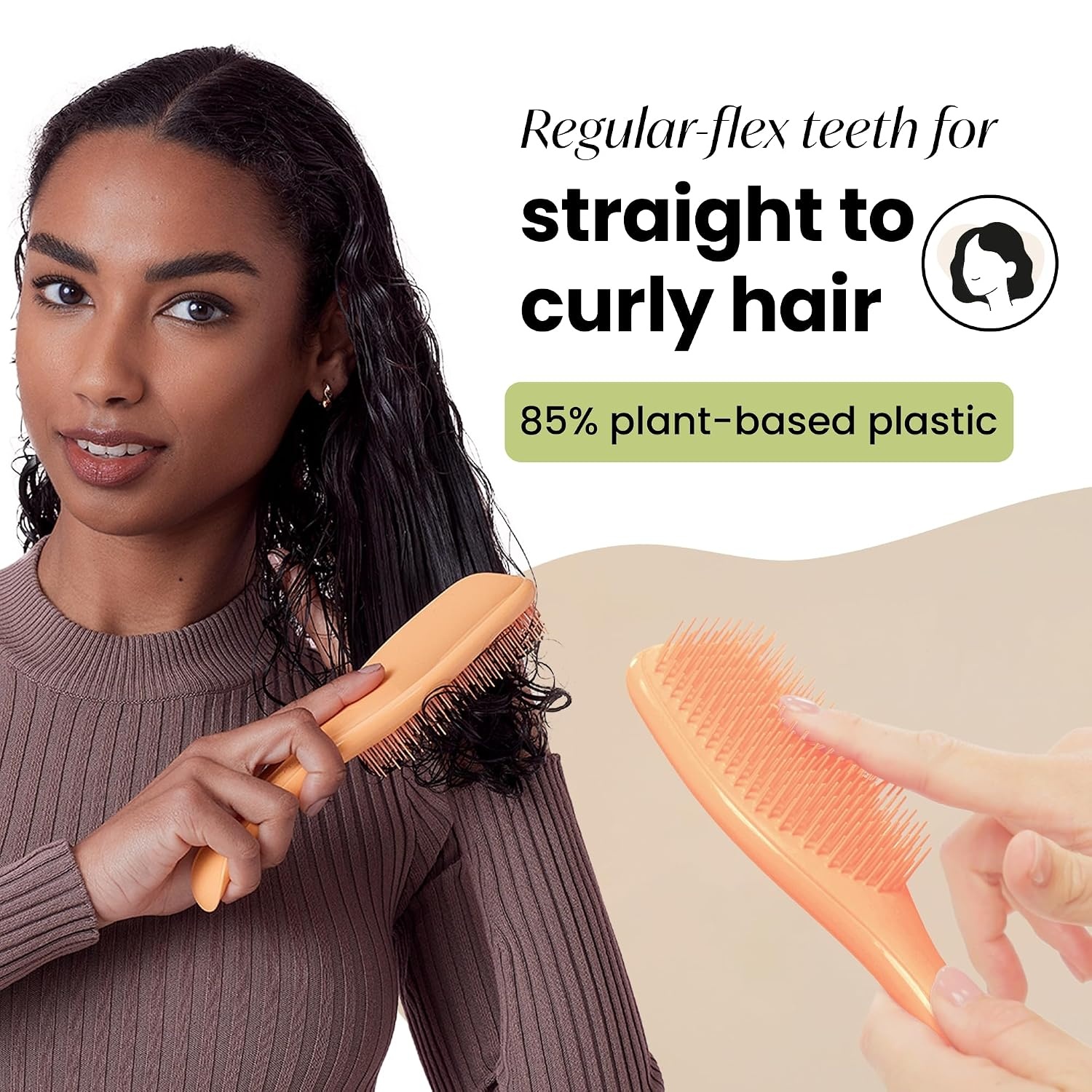 image:imageTangle Teezer PlantBased Ultimate Detangler Brush All Hair Types OrangeOrange