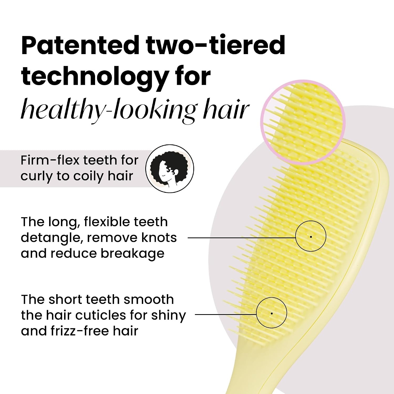image:imageTangle Teezer PlantBased Ultimate Detangler Brush All Hair Types OrangePastel Yellow
