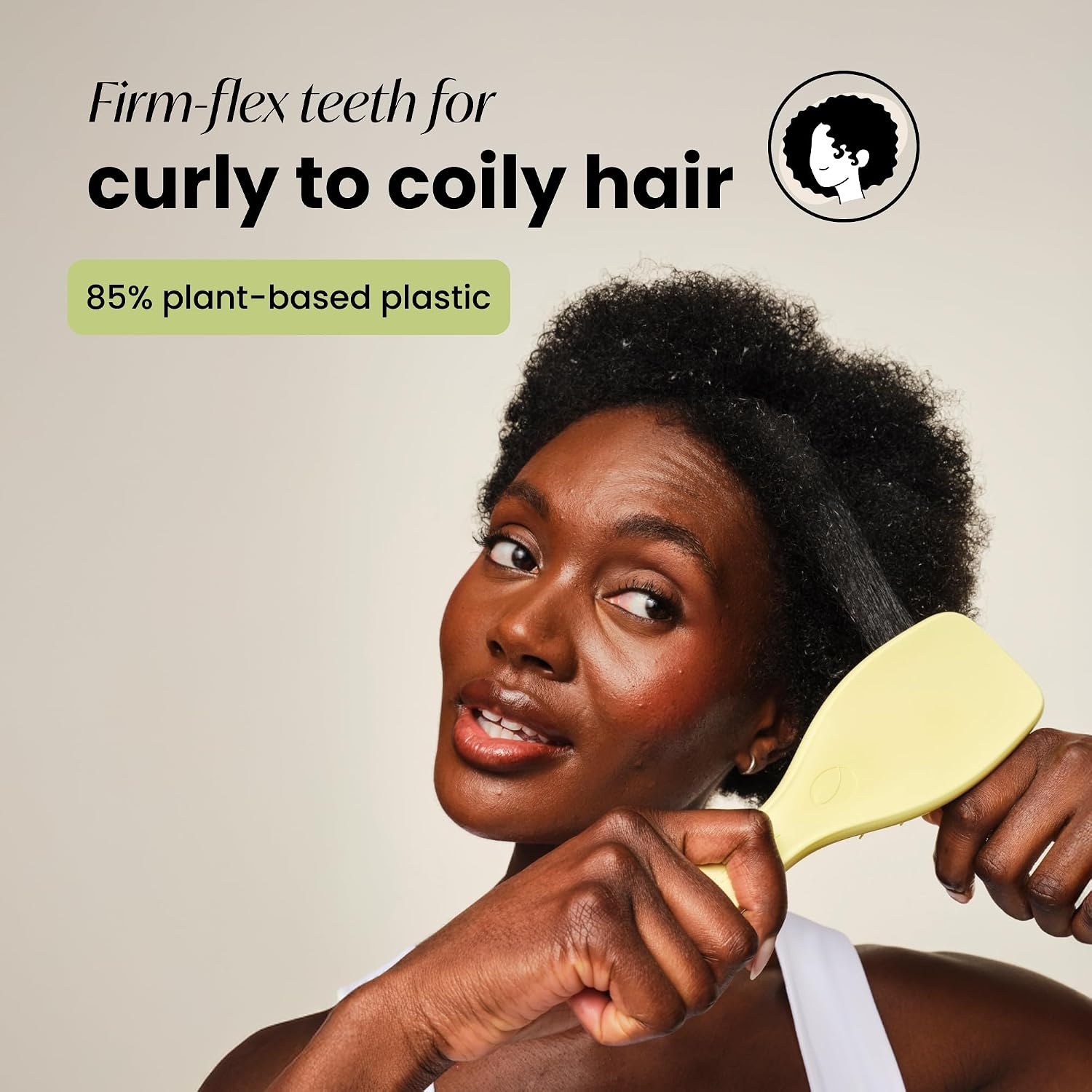 image:imageTangle Teezer PlantBased Ultimate Detangler Brush All Hair Types OrangePastel Yellow
